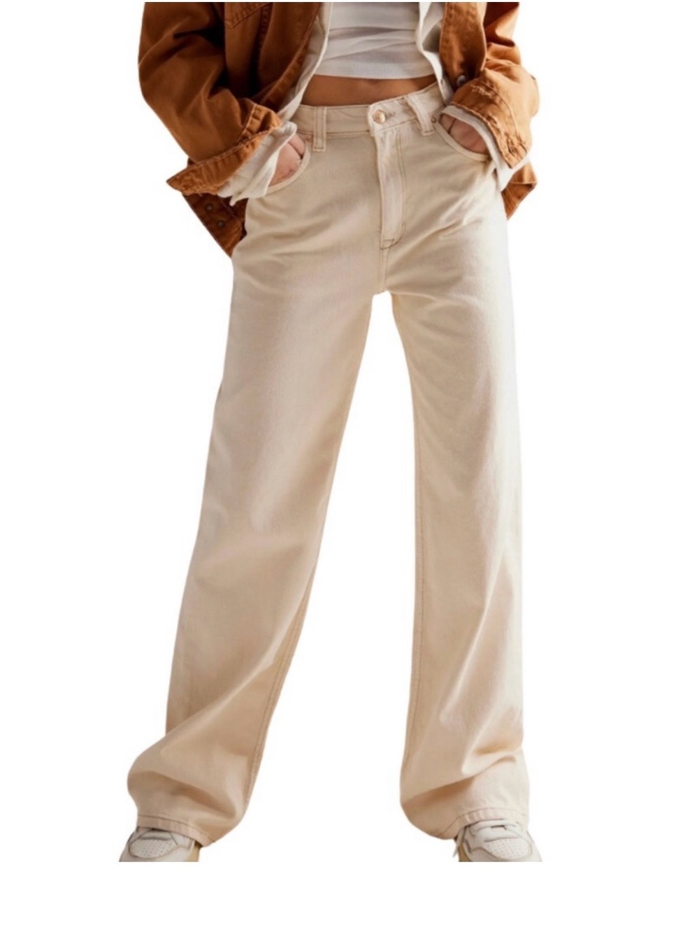 We The Free Off-White Tinsley Baggy High-Rise Jeans